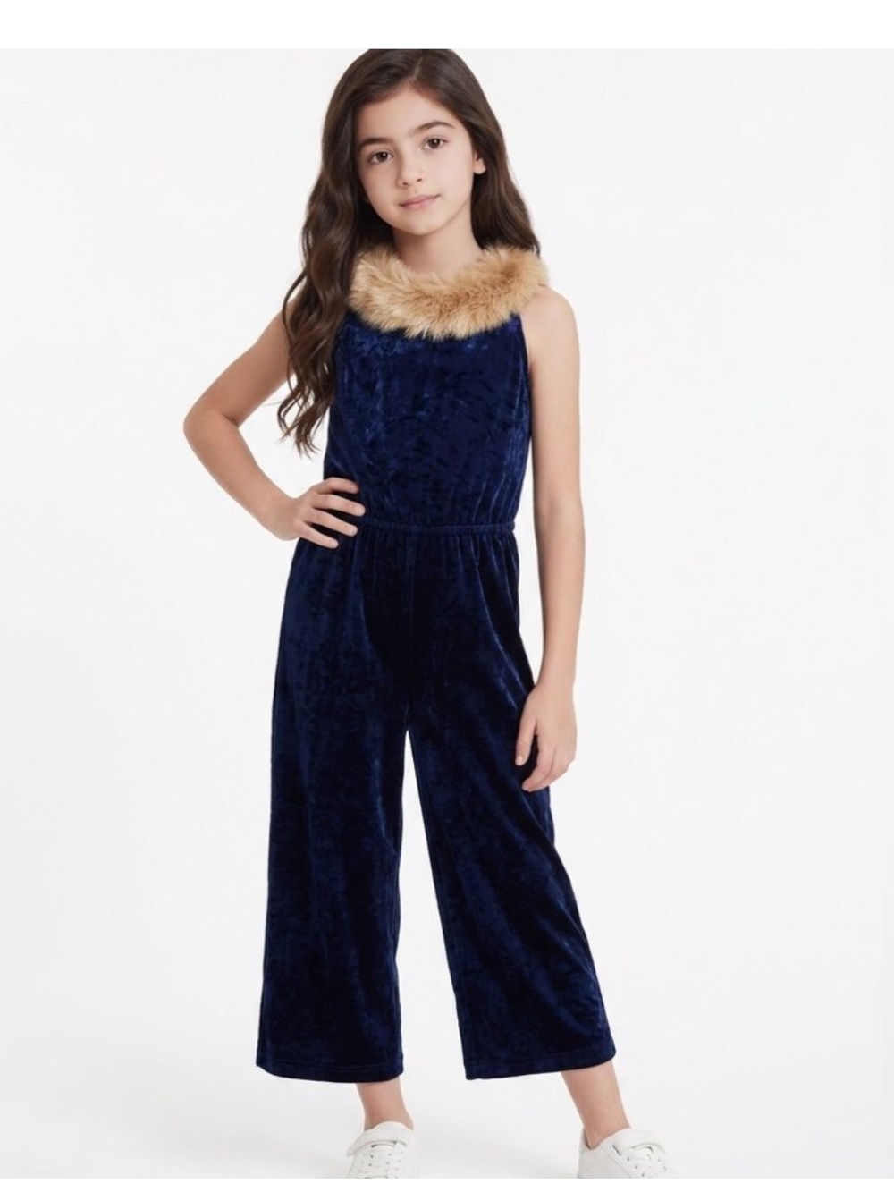 Faux Fur Collar Velvet
Jumpsuit / Size 8